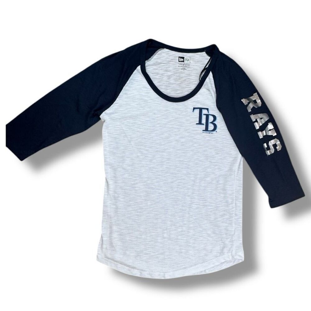 MLB Woman’s Tampa Bay Rays Raglan Baseball Tee Sz M